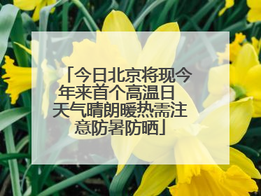 今日北京将现今年来首个高温日 天气晴朗暖热需注意防暑防晒