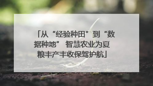 从“经验种田”到“数据种地” 智慧农业为夏粮丰产丰收保驾护航