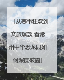 从赛事狂欢到文旅爆款 看常州中华恐龙园如何深度破圈