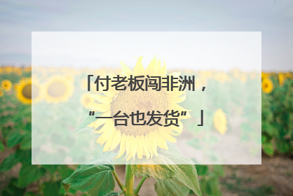 付老板闯非洲，“一台也发货”