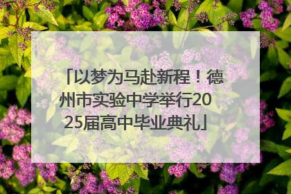 以梦为马赴新程！德州市实验中学举行2025届高中毕业典礼