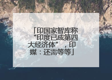 印国家智库称“印度已成第四大经济体”，印媒：还需等等