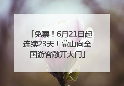 免票！6月21日起连续23天！蒙山向全国游客敞开大门