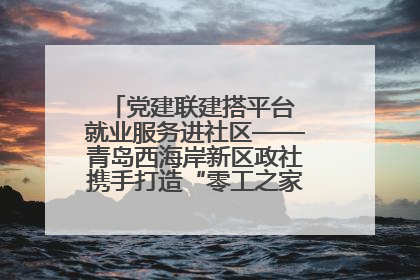 党建联建搭平台 就业服务进社区——青岛西海岸新区政社携手打造“零工之家”就业服务新阵地