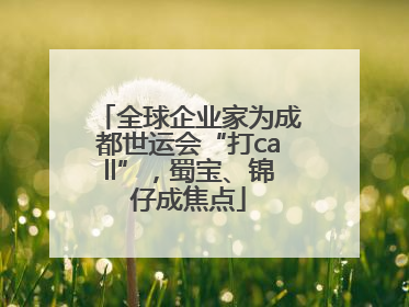 全球企业家为成都世运会“打call”，蜀宝、锦仔成焦点