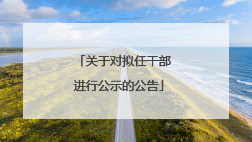 关于对拟任干部进行公示的公告