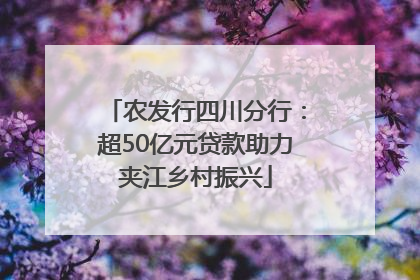 农发行四川分行：超50亿元贷款助力夹江乡村振兴