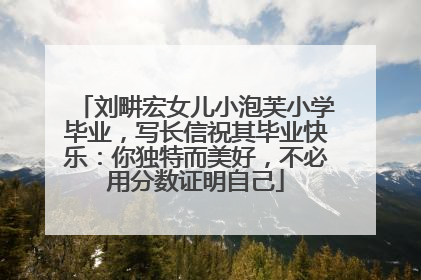 刘畊宏女儿小泡芙小学毕业，写长信祝其毕业快乐：你独特而美好，不必用分数证明自己