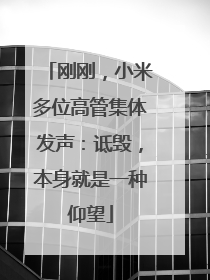 刚刚，小米多位高管集体发声：诋毁，本身就是一种仰望