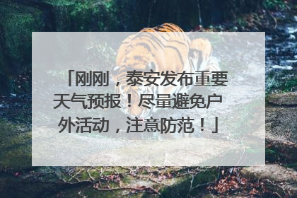 刚刚，泰安发布重要天气预报！尽量避免户外活动，注意防范！