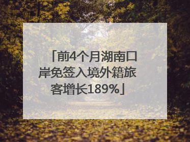 前4个月湖南口岸免签入境外籍旅客增长189%