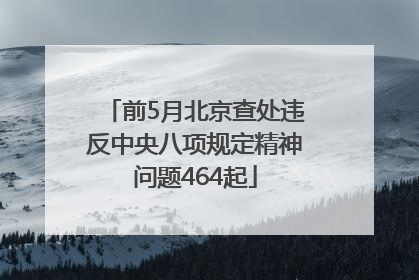 前5月北京查处违反中央八项规定精神问题464起