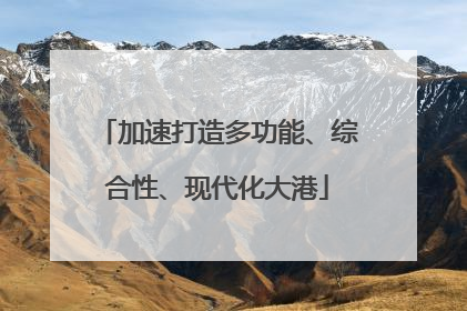 加速打造多功能、综合性、现代化大港