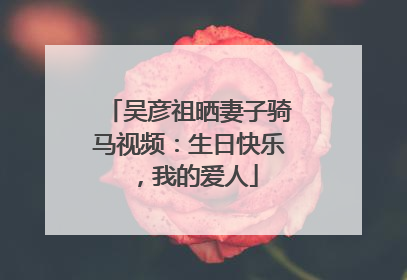 吴彦祖晒妻子骑马视频：生日快乐，我的爱人