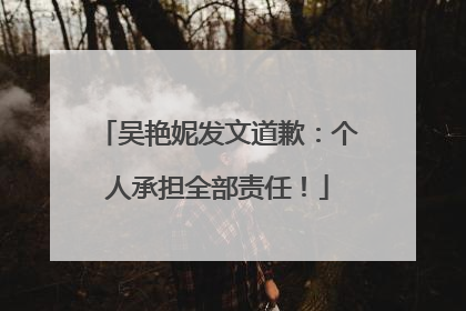 吴艳妮发文道歉：个人承担全部责任！