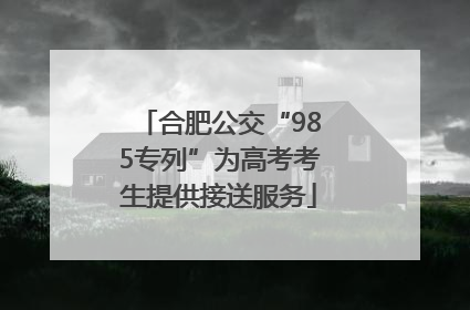 合肥公交“985专列”为高考考生提供接送服务