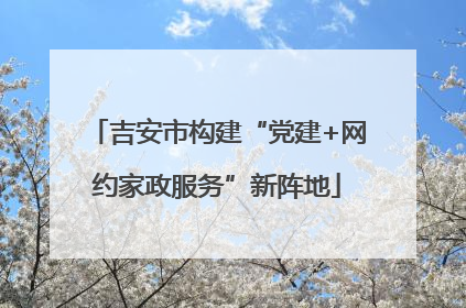 吉安市构建“党建+网约家政服务”新阵地