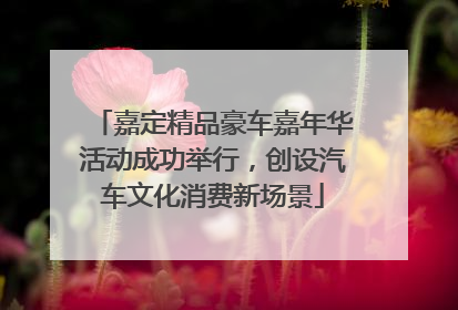 嘉定精品豪车嘉年华活动成功举行，创设汽车文化消费新场景