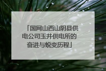 国网山西山阴县供电公司玉井供电所的奋进与蜕变历程