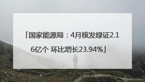 国家能源局：4月核发绿证2.16亿个 环比增长23.94%