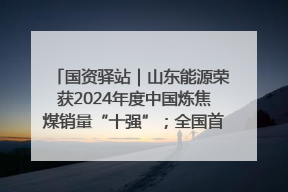 国资驿站｜山东能源荣获2024年度中国炼焦煤销量“十强”；全国首例铁路盖上智慧物流园钢结构主体完工