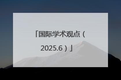 国际学术观点（2025.6）