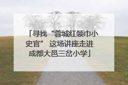 寻找“蓉城红领巾小史官” 这场讲座走进成都大邑三岔小学