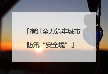 宿迁全力筑牢城市防汛“安全堤”