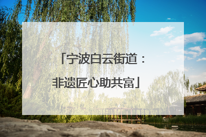 宁波白云街道：非遗匠心助共富