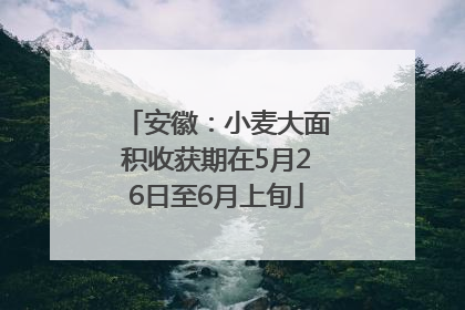 安徽：小麦大面积收获期在5月26日至6月上旬