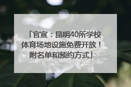 官宣：昆明40所学校体育场地设施免费开放！附名单和预约方式