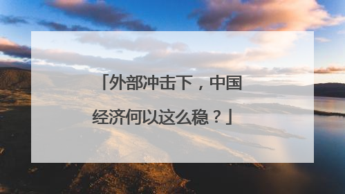 外部冲击下，中国经济何以这么稳？