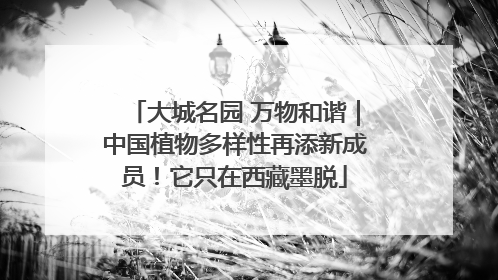 大城名园 万物和谐｜中国植物多样性再添新成员！它只在西藏墨脱