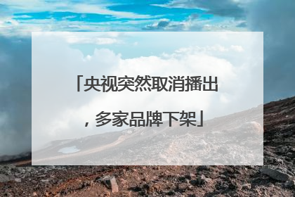央视突然取消播出，多家品牌下架