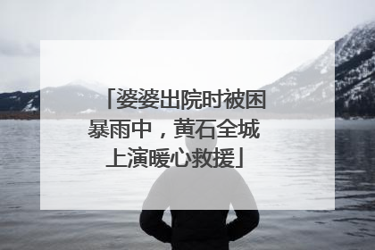 婆婆出院时被困暴雨中，黄石全城上演暖心救援