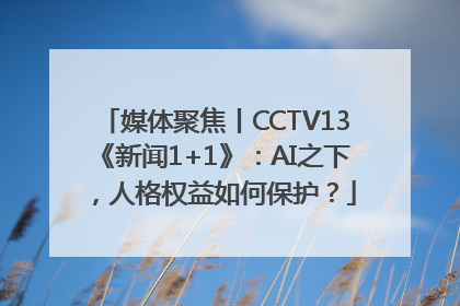 媒体聚焦丨CCTV13《新闻1+1》：AI之下，人格权益如何保护？