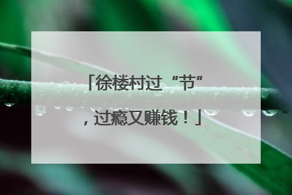 徐楼村过“节”，过瘾又赚钱！