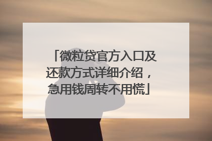 微粒贷官方入口及还款方式详细介绍，急用钱周转不用慌