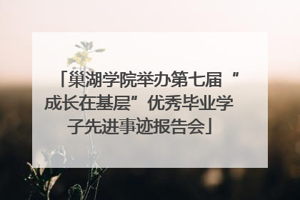 巢湖学院举办第七届“成长在基层”优秀毕业学子先进事迹报告会