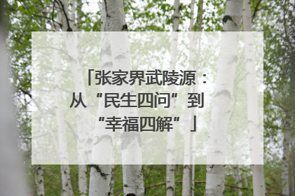 张家界武陵源：从“民生四问”到“幸福四解”
