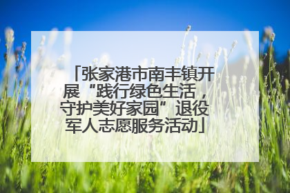 张家港市南丰镇开展“践行绿色生活，守护美好家园”退役军人志愿服务活动