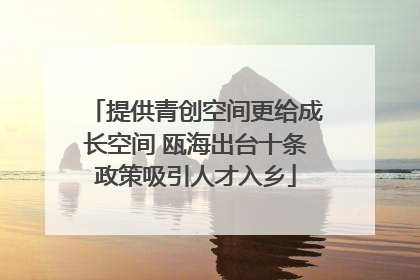 提供青创空间更给成长空间 瓯海出台十条政策吸引人才入乡
