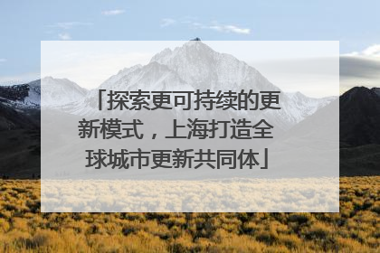 探索更可持续的更新模式，上海打造全球城市更新共同体