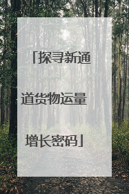 探寻新通道货物运量增长密码