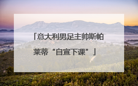 意大利男足主帅斯帕莱蒂“自宣下课”