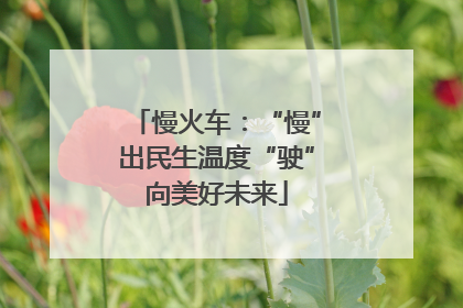 慢火车：“慢”出民生温度“驶”向美好未来