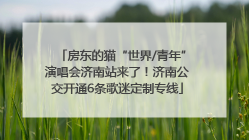 房东的猫“世界/青年”演唱会济南站来了！济南公交开通6条歌迷定制专线
