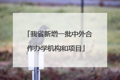 我省新增一批中外合作办学机构和项目