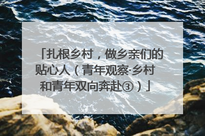 扎根乡村，做乡亲们的贴心人（青年观察·乡村和青年双向奔赴③）