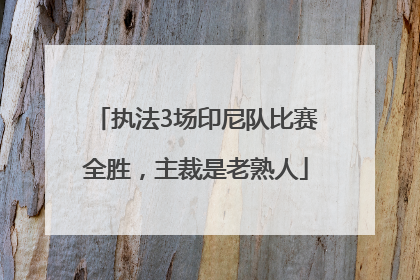 执法3场印尼队比赛全胜，主裁是老熟人